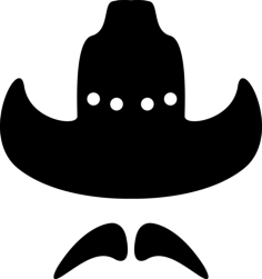 Cowboy Hat With Moustache Vinyl Svg File, Free Vectors File